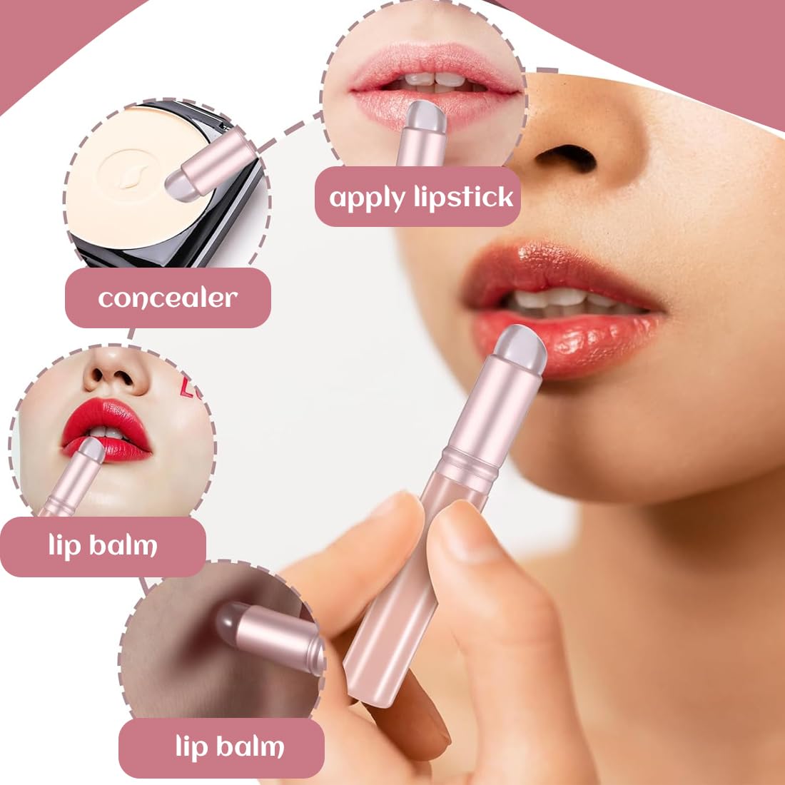 2 Pezzi Pennello Per Labbra In Silicone Applicatore Per Trucco Morbido E Rotondo Per Rossetti Lucidalabbra Balsamo Labbra Correttore E Nail