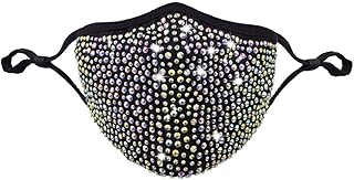 1xRhinestone_Mask For Women Beauty With Activated Carbon Filters Pocket Insert Cotton Fabric Washable Reusable Soft