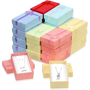 24pcs Jewelry Gift Boxes Cardboard Jewelry Boxes Small Jewelry Packaging Box Colorful Jewelry Wrap Boxes for Birthdays Anniversaries Weddings 3.1 x 2 x 1.1 inch