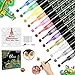 Produktbild WayGoal Acrylstifte für Steine bemalen, 12 Acrylfarben Marker Stifte Set Wasserfest 0,7mm Feine Spitze für Glas Holz Schwarzes Papier Kunststoff Kleidung DIY Fotoalbum bemalen