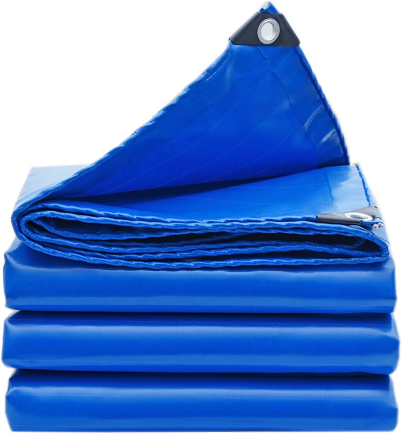 Heavy Duty Tarp Sheet Waterproof Tarpaulin 3x3m 0.45mm Thick Ground Sheet Foldable Camping Tarp Tent Caravan Protective Cover with Grommets,Blue (Size:1.2x1.2m)