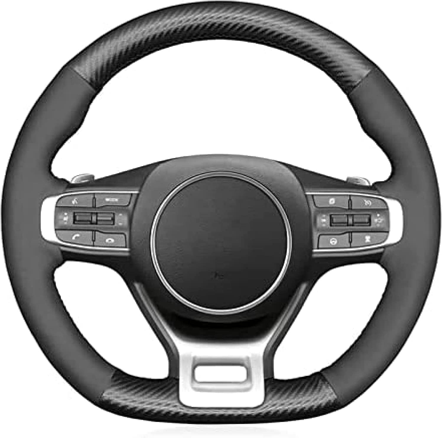 abrupt Pokrowiec na kierownicę samochodu do Kia Optima K5 GT GT-Line Limousine 2021-2022, pokrowiec na kierownicę samochodu, oddychający, odporny na zużycie, pokrowce na kierownicę akcesoria do wnętrza samochodu