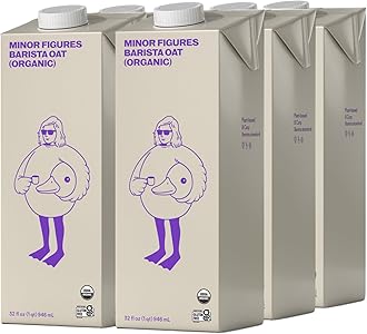 Minor Figures - Oat Milk - Organic - Barista Standard - 32 Oz - 6 Pack - Non-GMO - Plant-Based - Vegan - Dairy-Free - Shelf Stable - Unsweetened