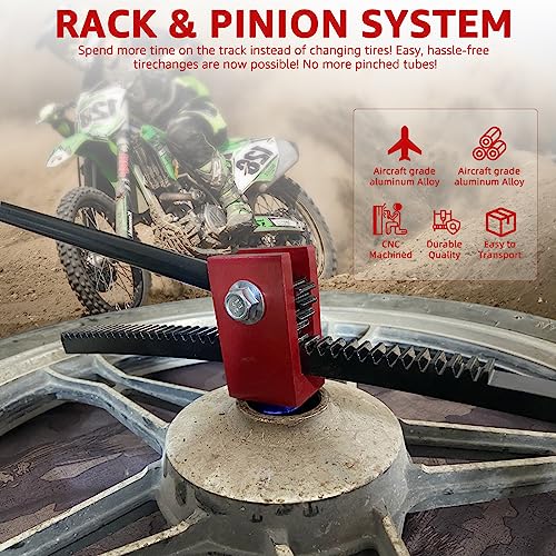 Image of BESTOOL Dirt Bike Tire Changing Kit for Motocross, Enduro and Dirt Bikes - Dirt Bike Tire Changing Tool for 16 inch to 21 inch Wheels, Quick Mount Without Pinching Tubes - 20mm Axles