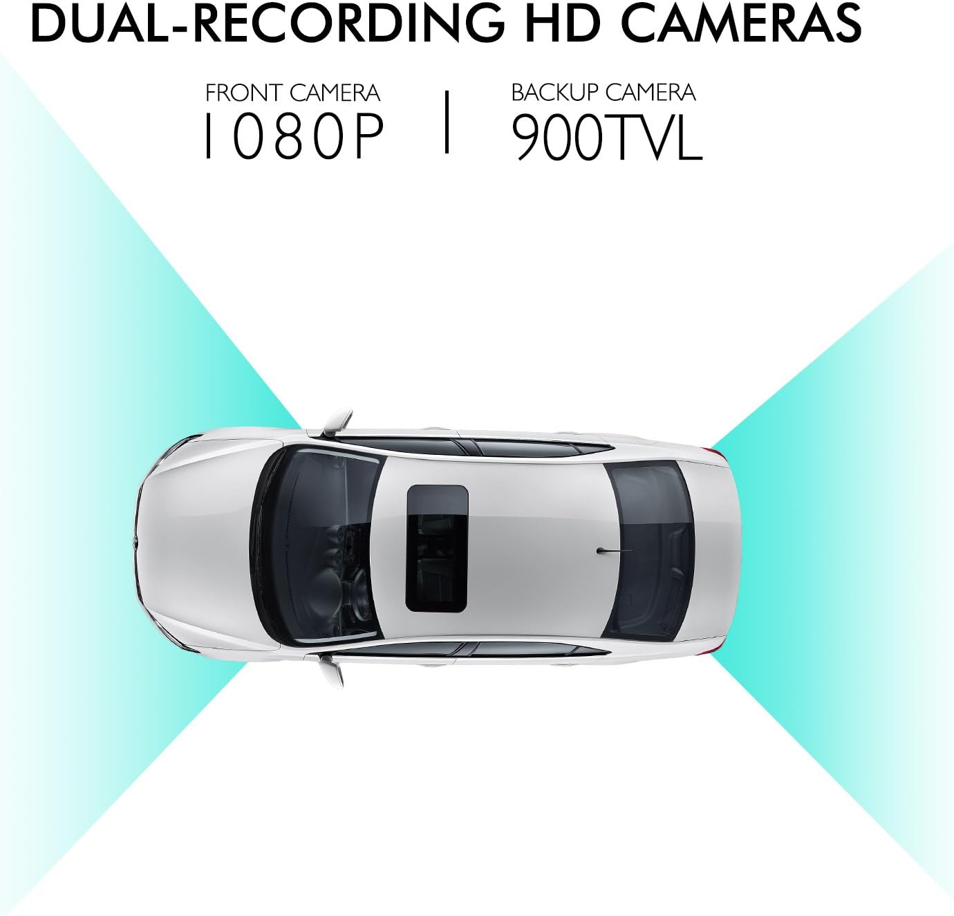 AUTO-VOX M3 Mirror Dash Cam 5” LCD Screen Full HD 1080P Upgraded Dual Recording Dashboard camera and IP 68 Waterproof Backup Camera with LED Superior Night Vision, G-Sensor, Parking mode & Loop Record