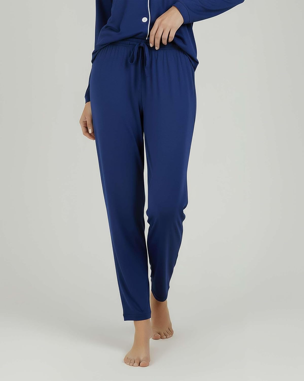 Real Essentials 2 Pack: Women's Soft Pajama Set | Button Down Top and Lounge Sleep PJ Pants | Matching Sleepwear (Plus Size) - Image 4