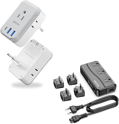 BESTEK Convertidor de voltaje y adaptador de viaje europeo