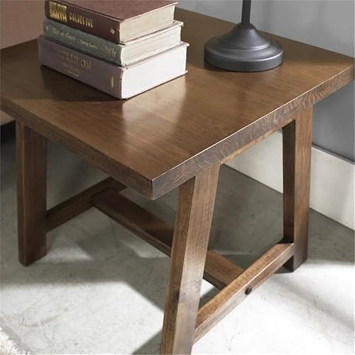 Miniatura 20 de SIMPLIHOME Sawhorse - Mesita de noche de madera maciza de 24 pulgadas de ancho, moderna, industrial, color gris envejecido, para sala de estar y