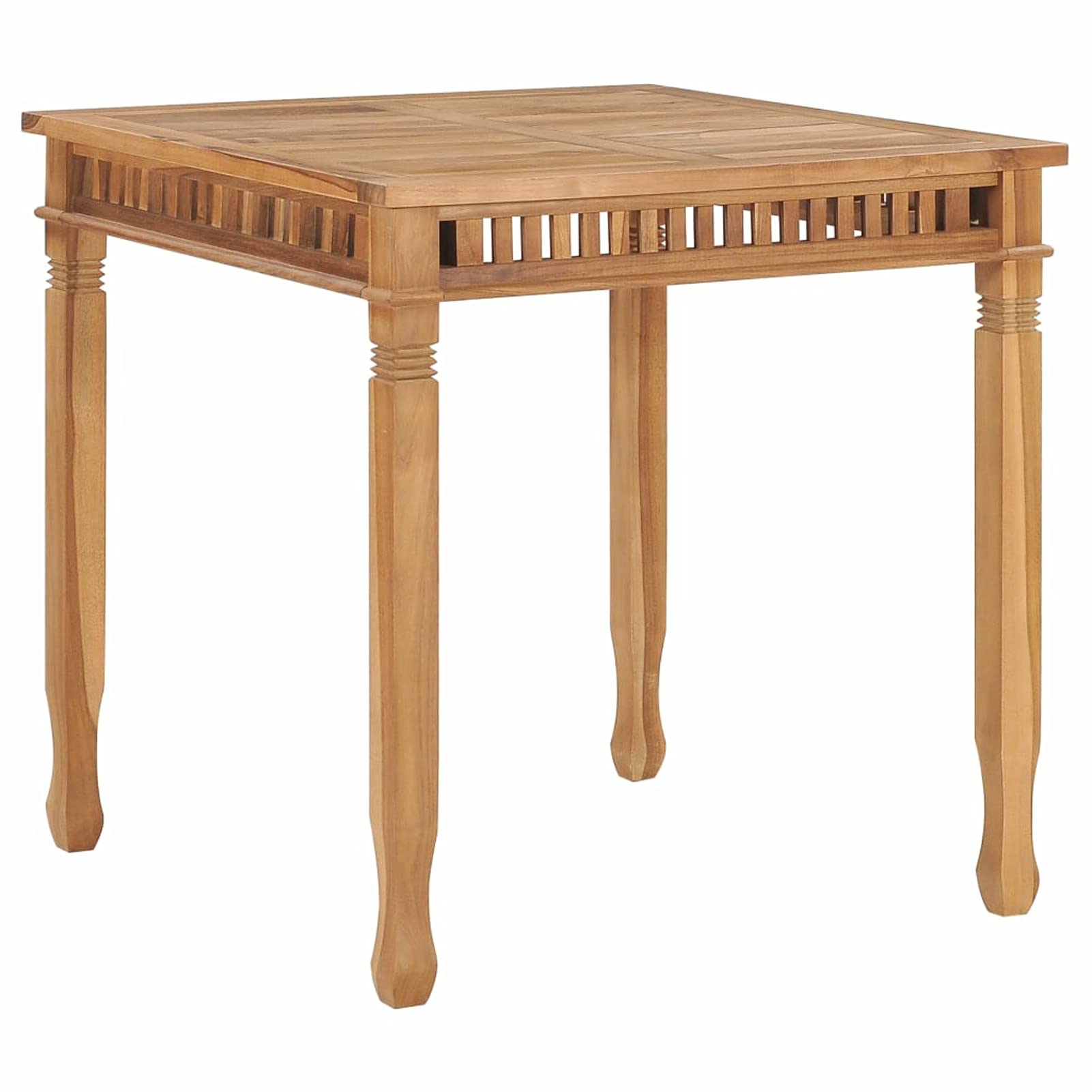 Tavolo da pranzo da giardino in legno massello di teak, 80 x 80 x 80 cm, mobili da esterno