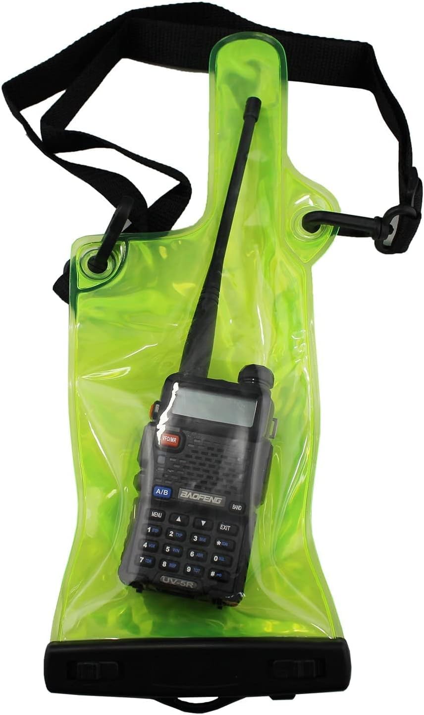 2Pcs Walkie talkie case Waterproof Bag with Strap for Motorola Kenwood Icom Yaesu Vertex Standard Baofeng Wouxun Puxing Midland (5 Inch x 13.8 Inch) Two-way Radio