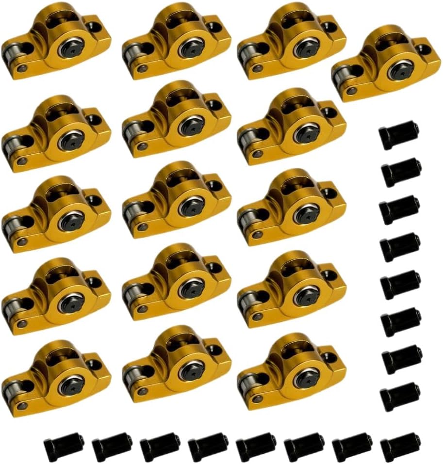 Aluminum Self-Aligning Roller Rocker Arms Set 1.5 Ratio 3/8 Compatible With Small Block Gen I SBC 350