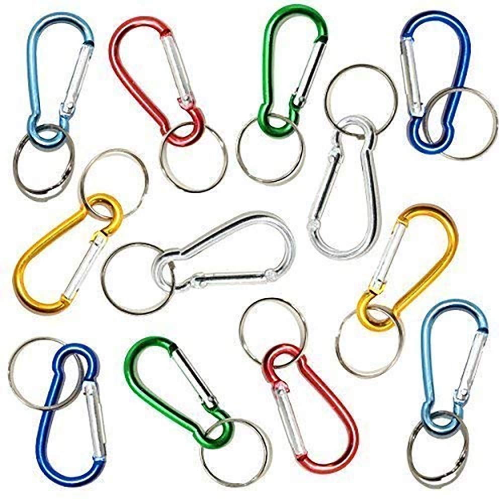 Robelli Multicolour Pack Of 12 Multi Use Multi Colour Carabiner Key Clips
