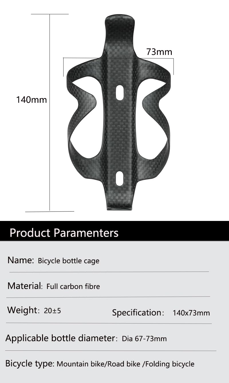 3k Porta borraccia per bicicletta in fibra di carbonio Mountain bike Road bike Porta borraccia per bicicletta Ultra light bike gear 15g (Mattschwarz-01)