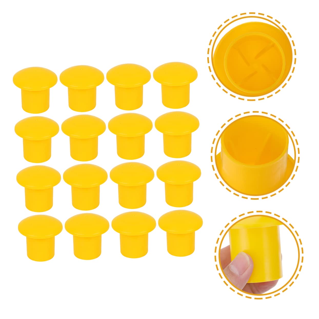 Capuchon de Sécurité pour Barres D’armature Jaune 10-32, 60 Pcs