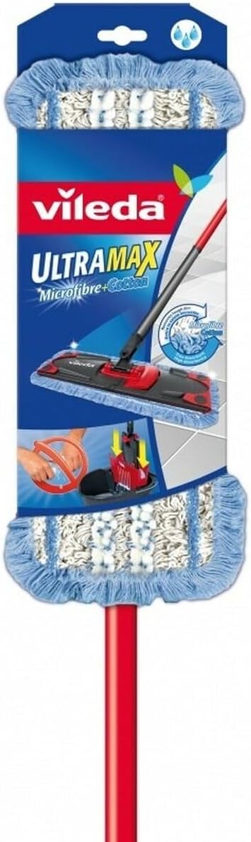 Vileda Ultramax Micro and Cotton Edition Telescopic Flat Broom