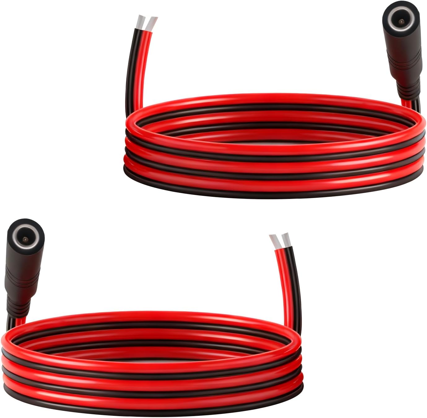3.3FT 14AWG DC Power Cable 5.5mm x 2.5mm Female Connector Pre-Tinned Branch Wire DC Extension Cable 5525 Connector for LED Strip Lights CCTV Surveillance Cameras 3D Printers Solar Panels DIY Projects