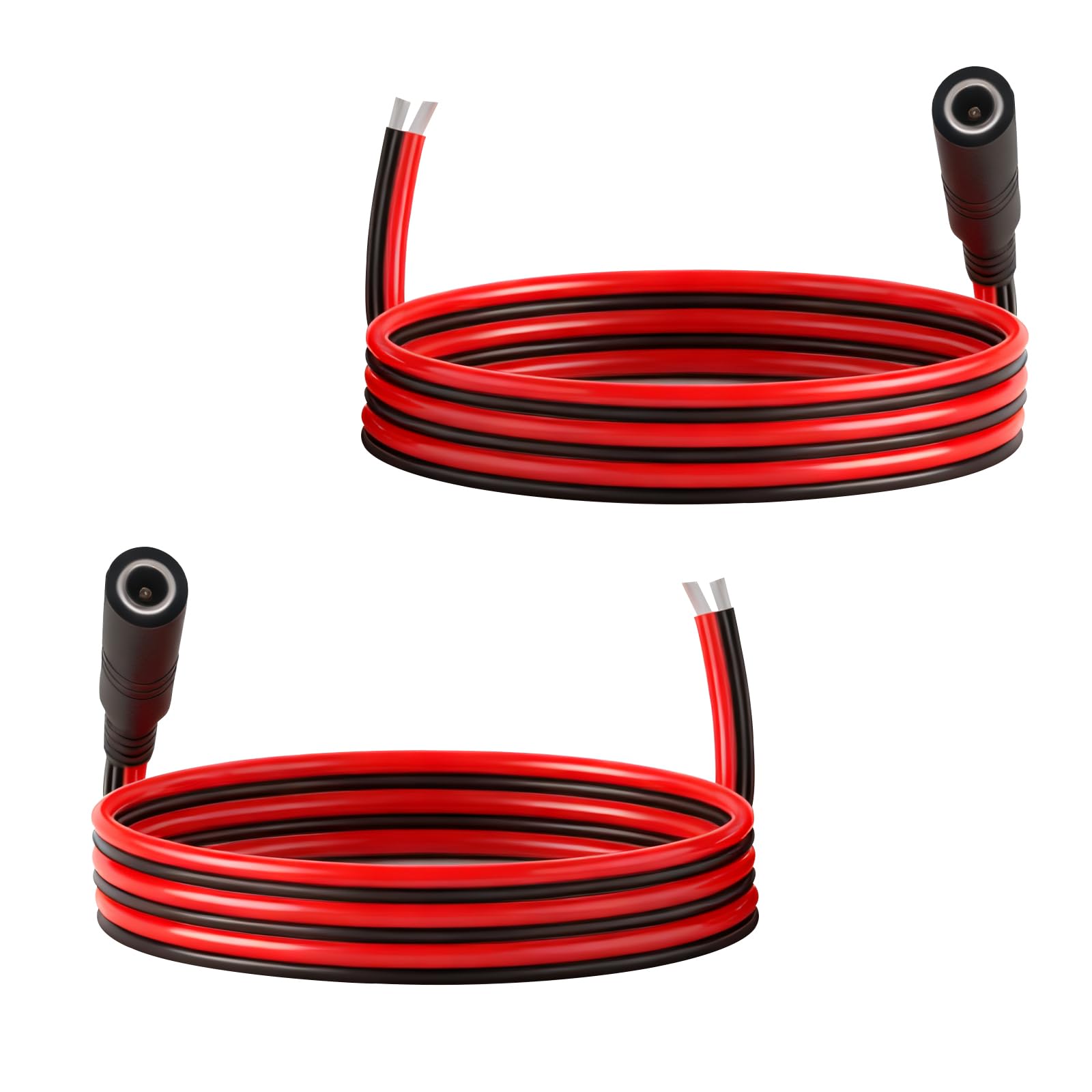 3.3FT 14AWG DC Power Cable 5.5mm x 2.5mm Female Connector Pre-Tinned Branch Wire DC Extension Cable 5525 Connector for LED Strip Lights CCTV Surveillance Cameras 3D Printers Solar Panels DIY Projects