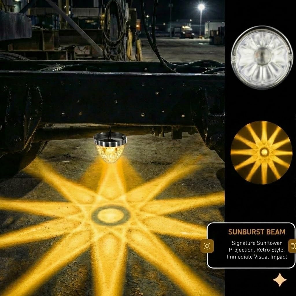 10-Pack Glass Watermelon Lights - LED Cab Marker & Star Water Melon Lights with Glass Lens- Flush Mount Starburst Effect for Heavy Duty Trucks, Trailers & Custom Rigs (Amber)