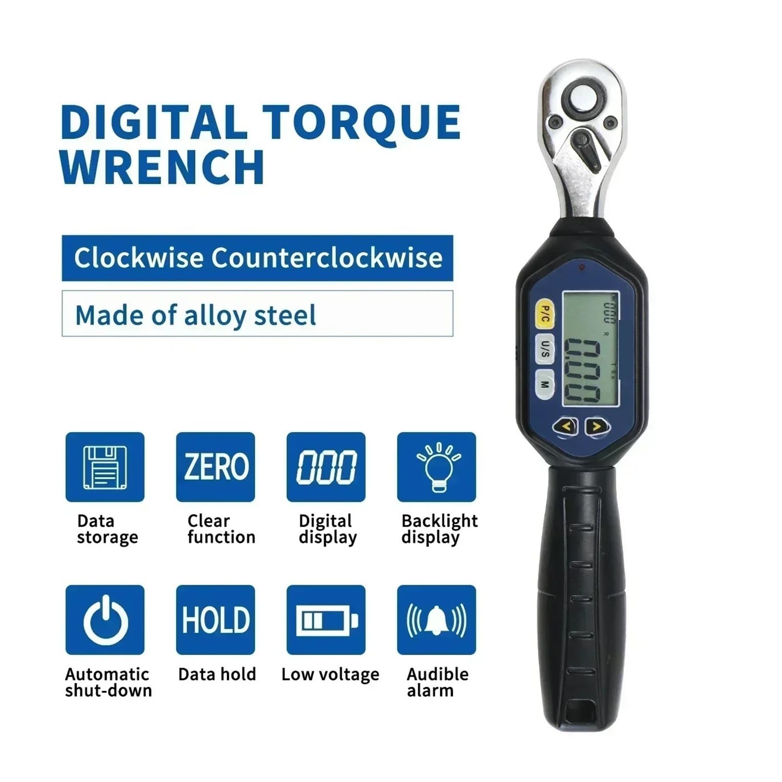 1/4'' 3/8'' 1/2'' Przetwornik klucza dynamometrycznego, dwukierunkowa głowica grzechotkowa Regulowany klucz dynamometryczny Przełączanie wielu jednostek(10)