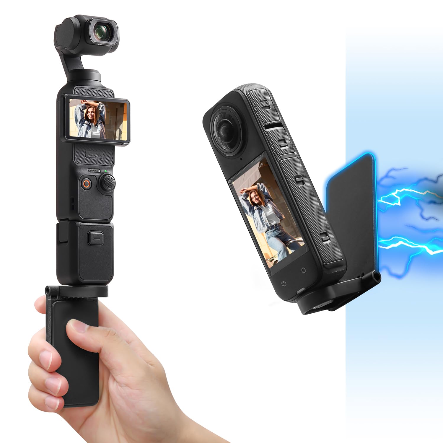 Support Magnétique Pour Caméra D'action Sur Pare-brise Moto - Compatible DJI Osmo Action, GoPro, Insta360 - Aluminium CNC