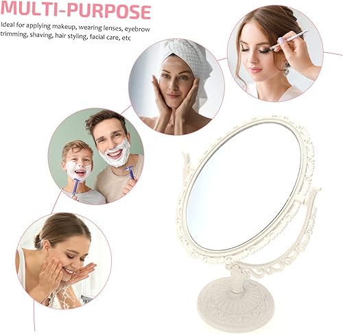 Miniatura 3 de Beavorty Espejo de vanidad Espejo de maquillaje femenino vintage Espejo de maquillaje para el hogar Espejo de escritorio Espejo de mesa para el