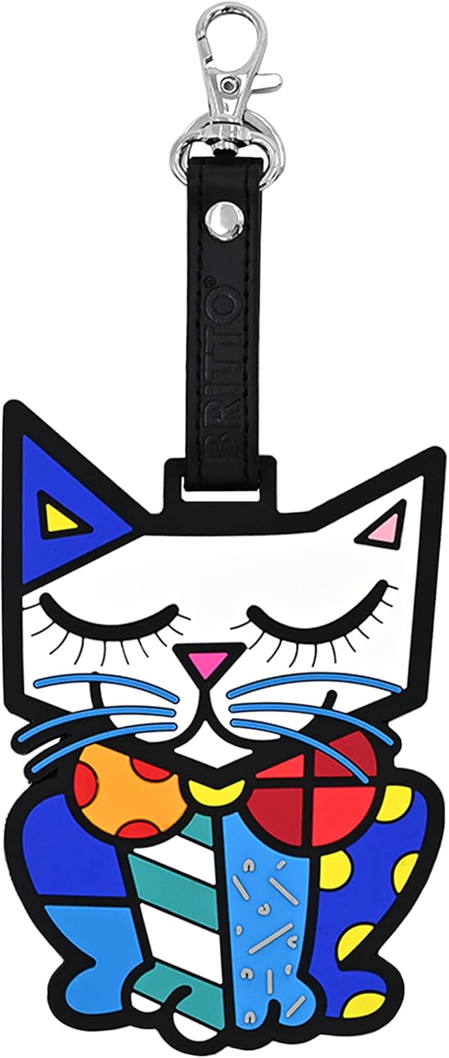BRITTO Romero Large Rubber Luggage Tag, Sam Cat