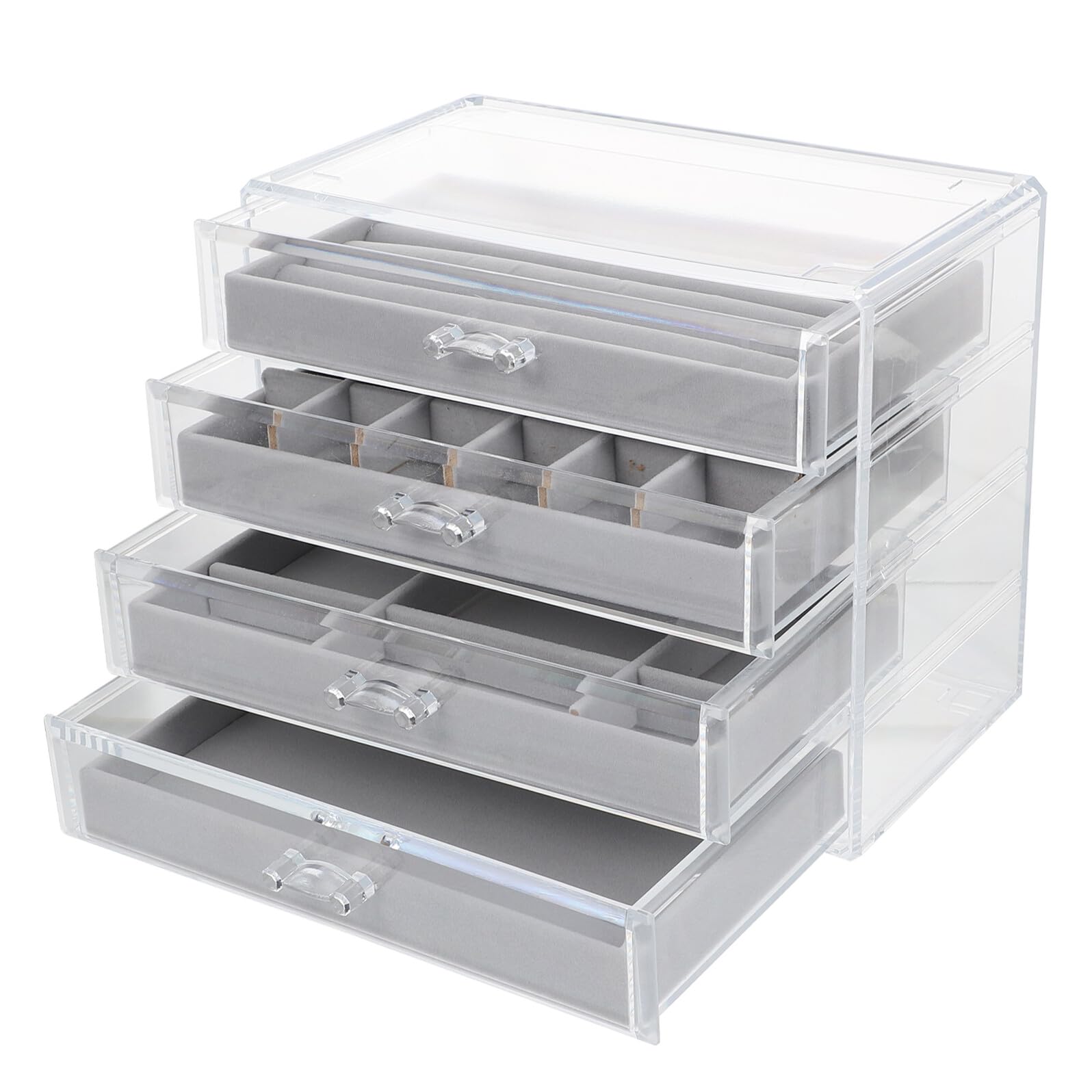 Organizer Cosmetici Trasparente con Contenitore Compatto per Trucco da Tavolo Resistente e Salvaspazio per Mantenere Ordine e Accessibilità