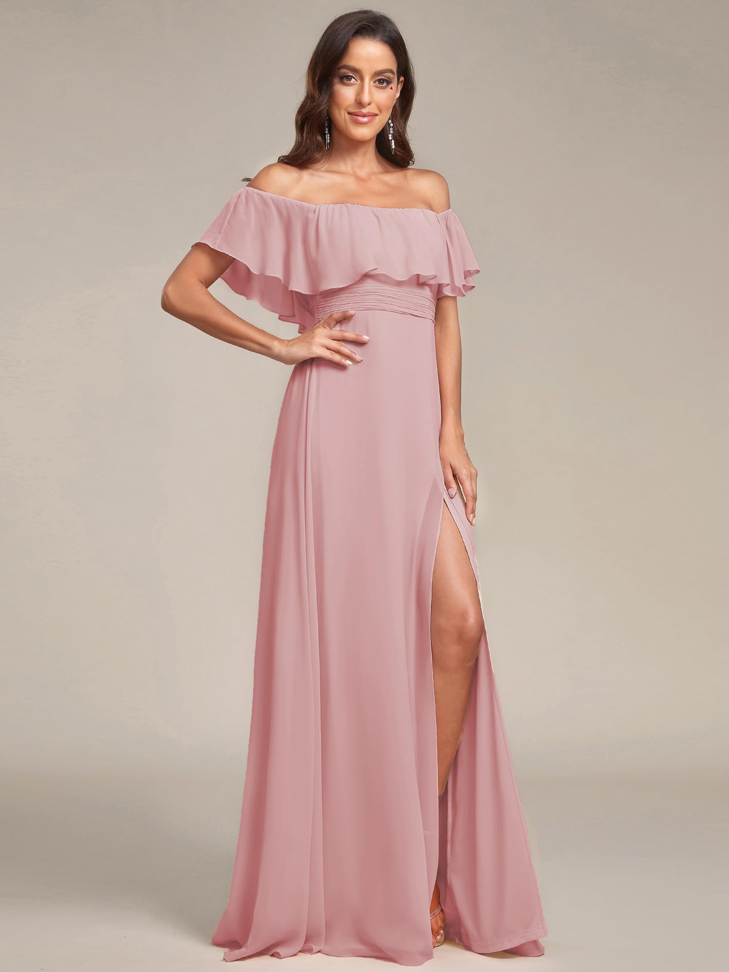 Ever-Pretty Fendue Robe de Demoiselle d'honneur Soirée Femme Longue Cérémonie ES00969-P