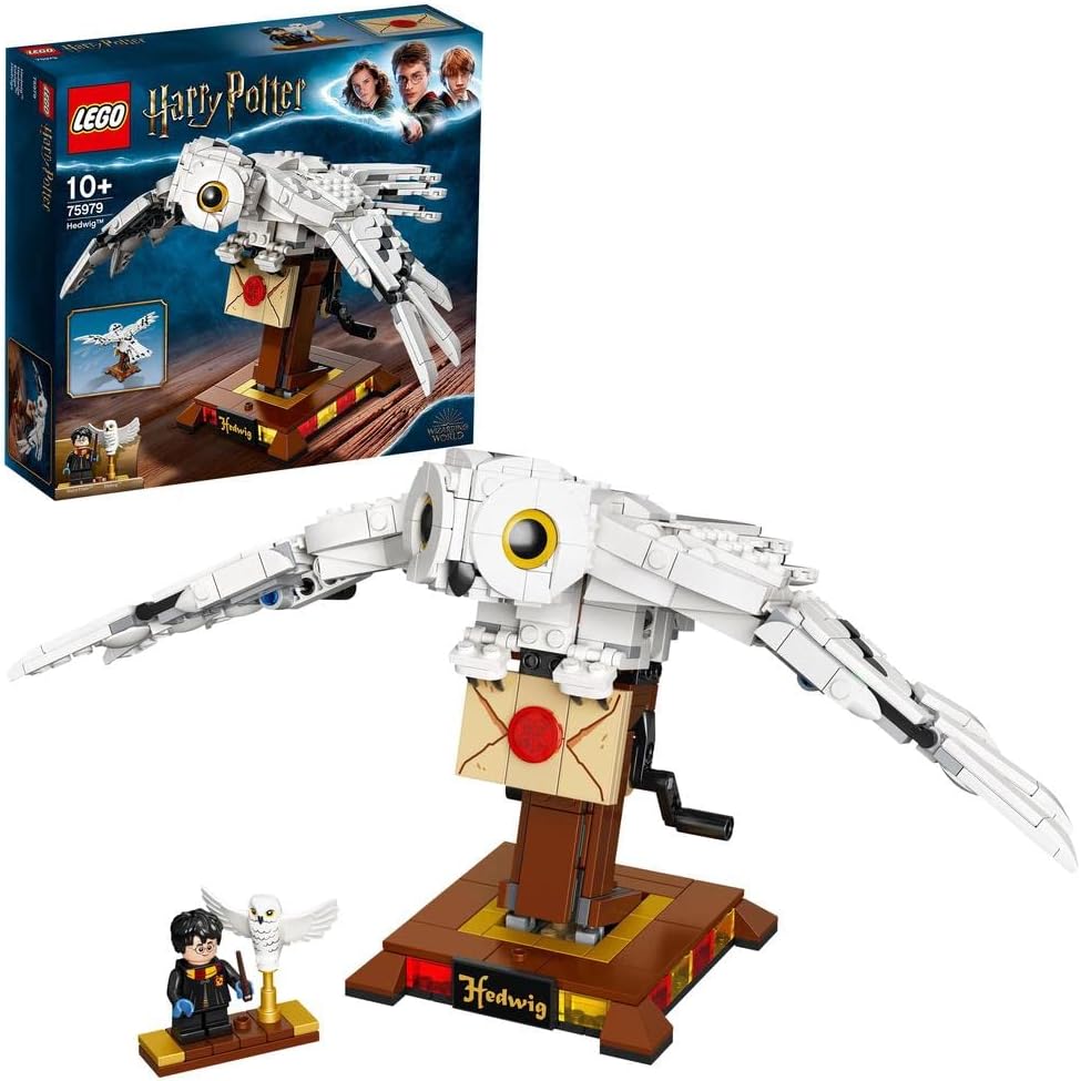 75979 Harry Potter Hedwig the Owl Figure, Collectible Toy, Room Dรฉcor Display Model with Minifigure, Wizarding World Birthday Gifts for Kids, Girls and Boys with Moving Wings