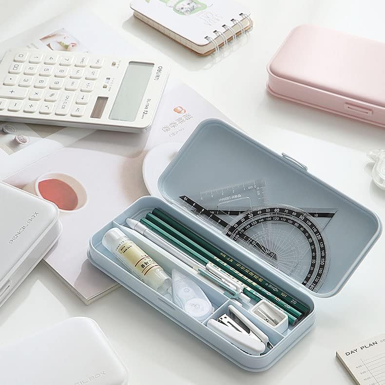 Musubi Plastic Pencil Box, 3 PCS Pencil Boxes, Portable PP School Pencil Case Pencil Boxes for School Bulk, Pencil Box for Girl / Kids / Adults Christmas Gift