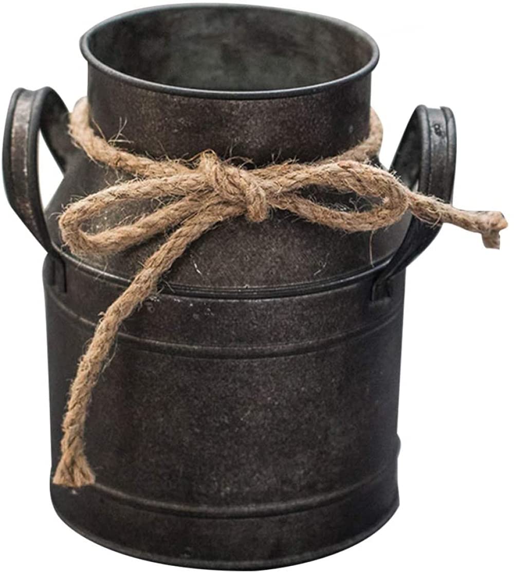 vase, Vase Decorative Country Vintage Old Milk Can Rustic Shabby Chic Primitive Distressed Bucket