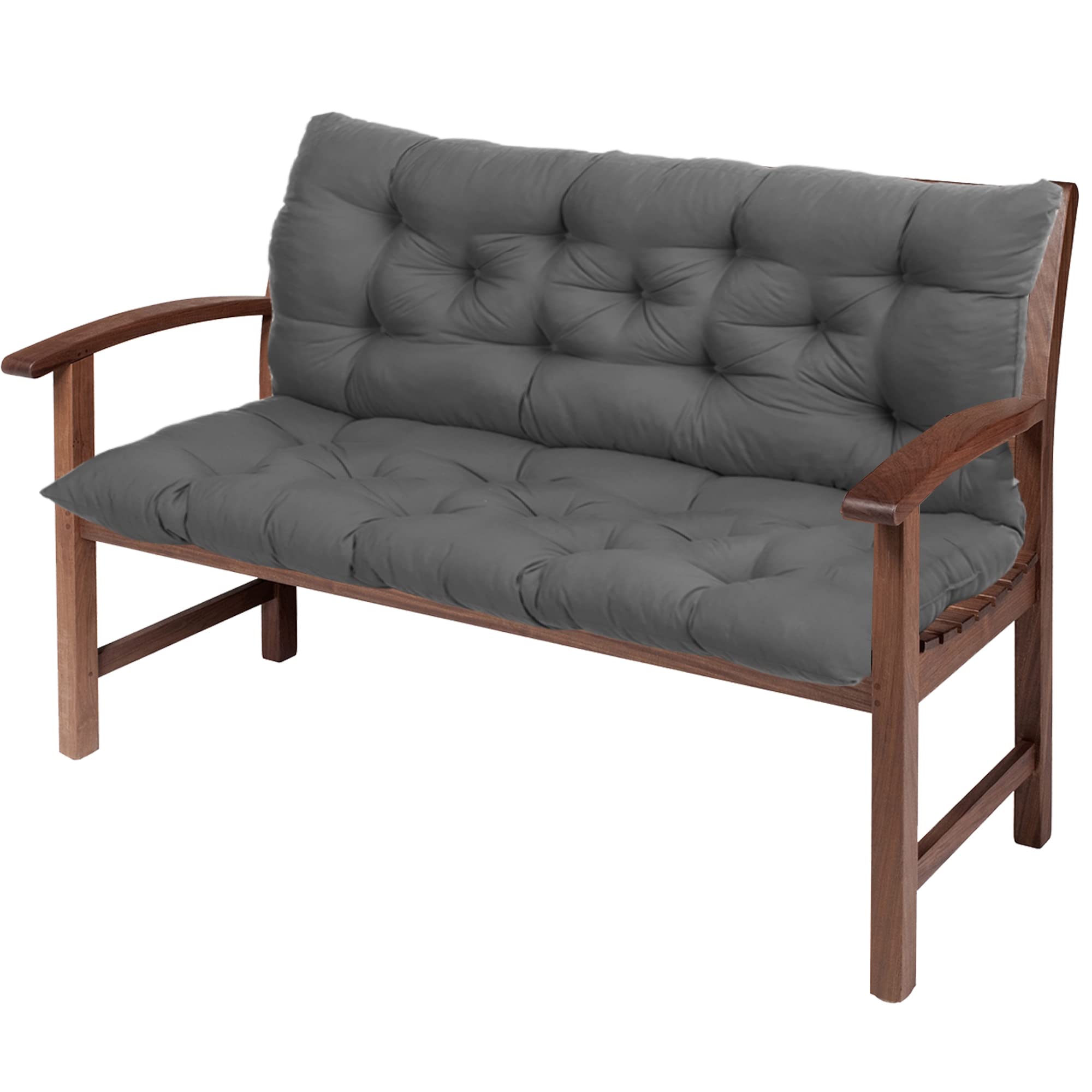 Cojín grueso para sofá de interior, 100 x 100 x 8 cm, almohadilla de repuesto gris oscuro para sillas, sofás biplazas, bancos y mecedoras, soporte cómodo para muebles de 2 o 3 plazas