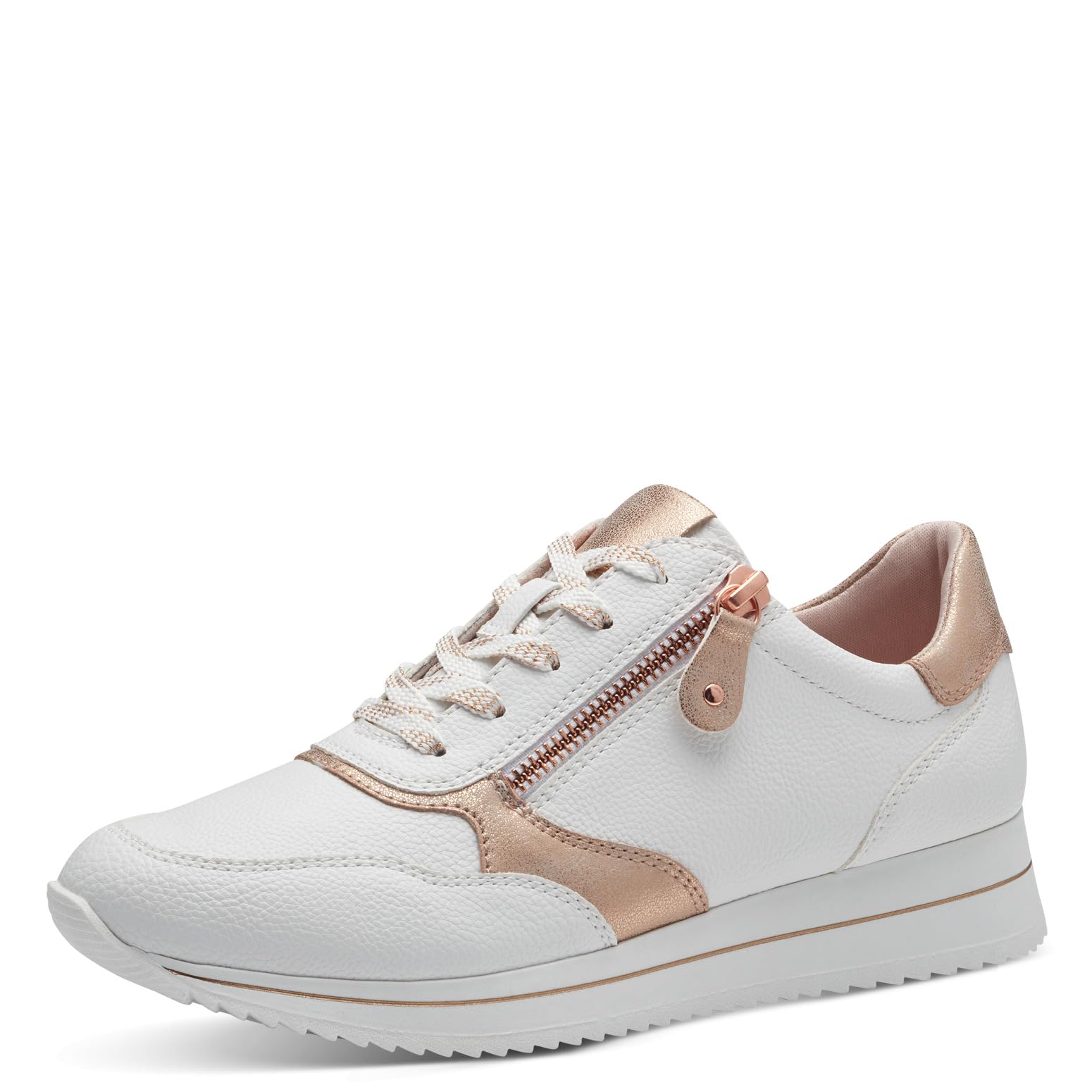 Amazon.com | Jana Women's Low-Top Sneakers, White Rose Gold, 5 | Fashion  Sneakers
