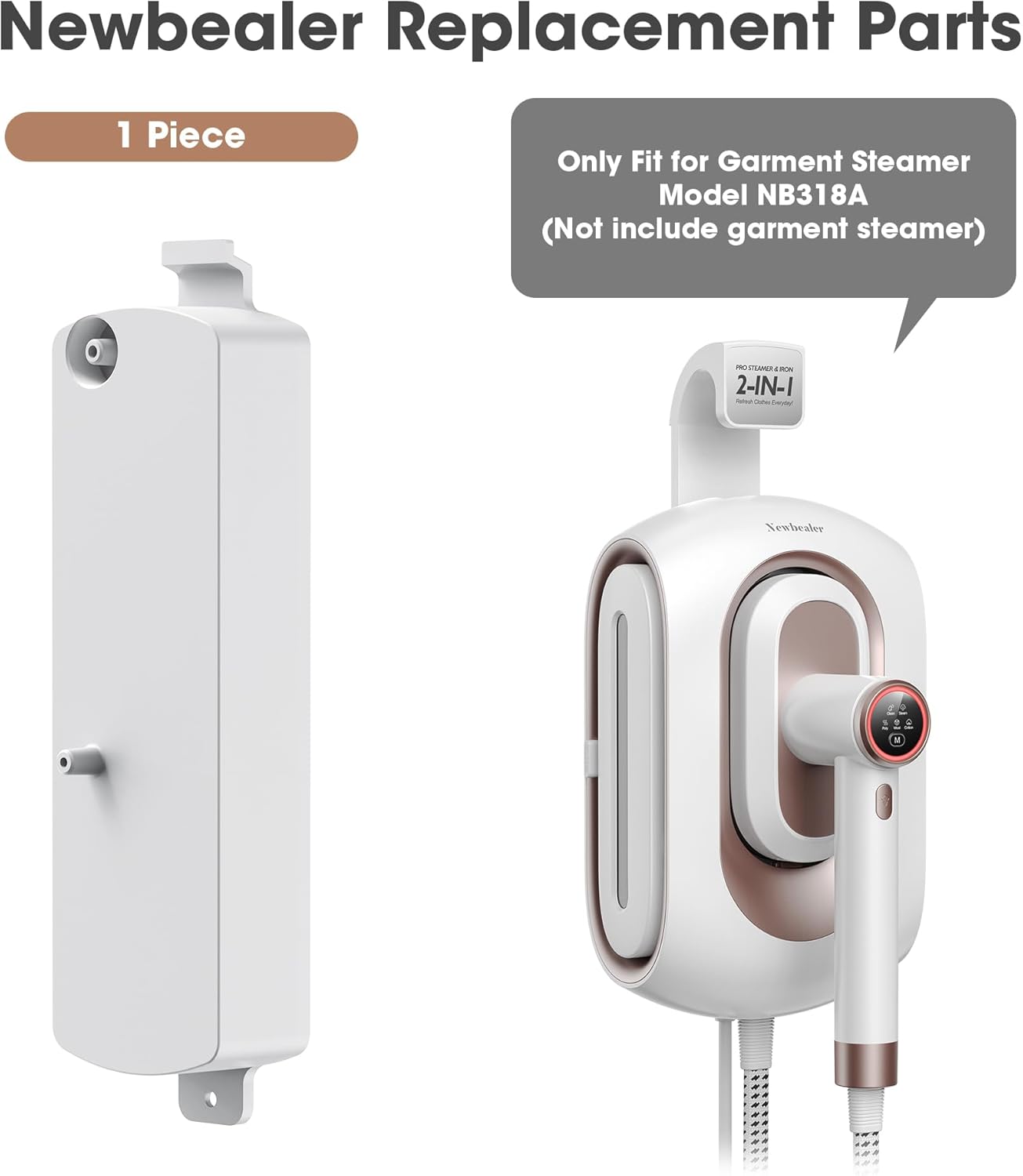 Newbealer Detachable Water Filter, Replacement Part Only for Steamer NB318A, Filters Water Impurities, White