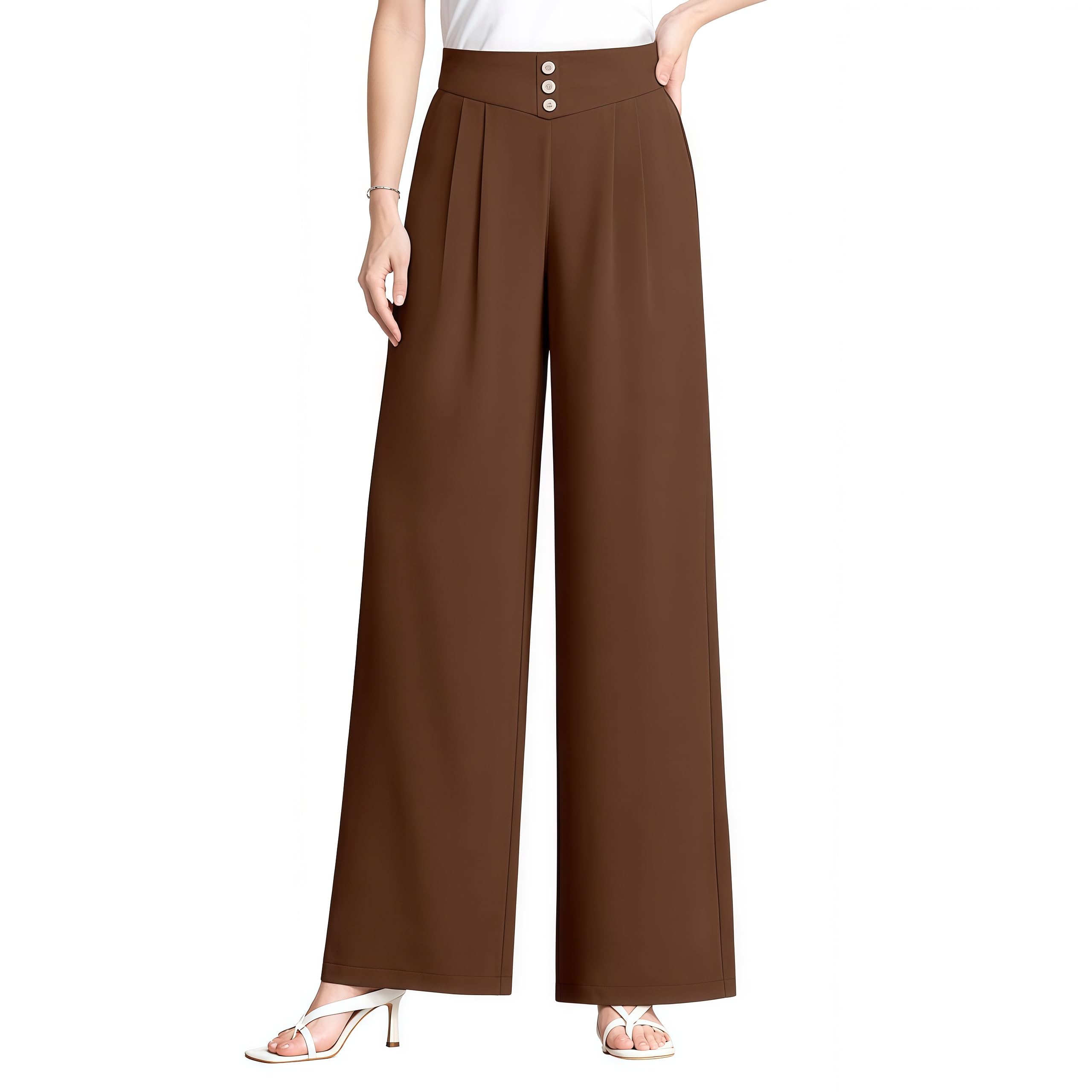 AMVORA Wide-Leg Flared Pant
