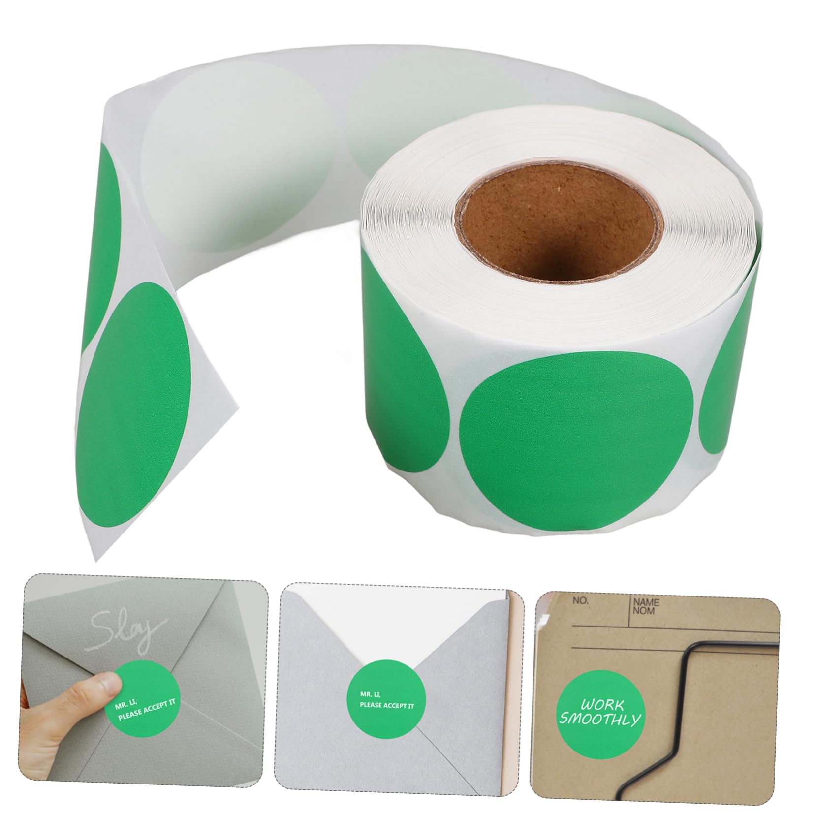 VILLCASE 5 Rouleaux Autocollant Étiquettes Thermiques Rondes Étiquette à Pois Ronds Point De Code Stickers Planche Imprimante D'étiquettes Thermique Étiquettes Alimentaires Étiqueteuse Bacs