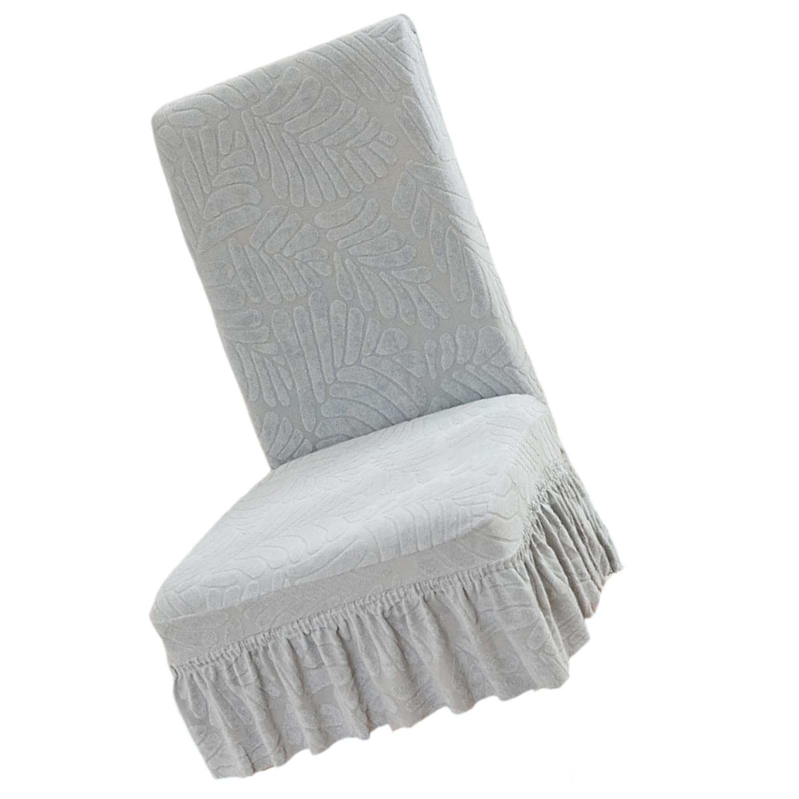 Msioytog Light Grey Elastics Dining Chair Cover With Quick Installation Stretchable Jacquards Fleece Slipcovers For Household Use Quick Installion Stretchy Chair Protectors