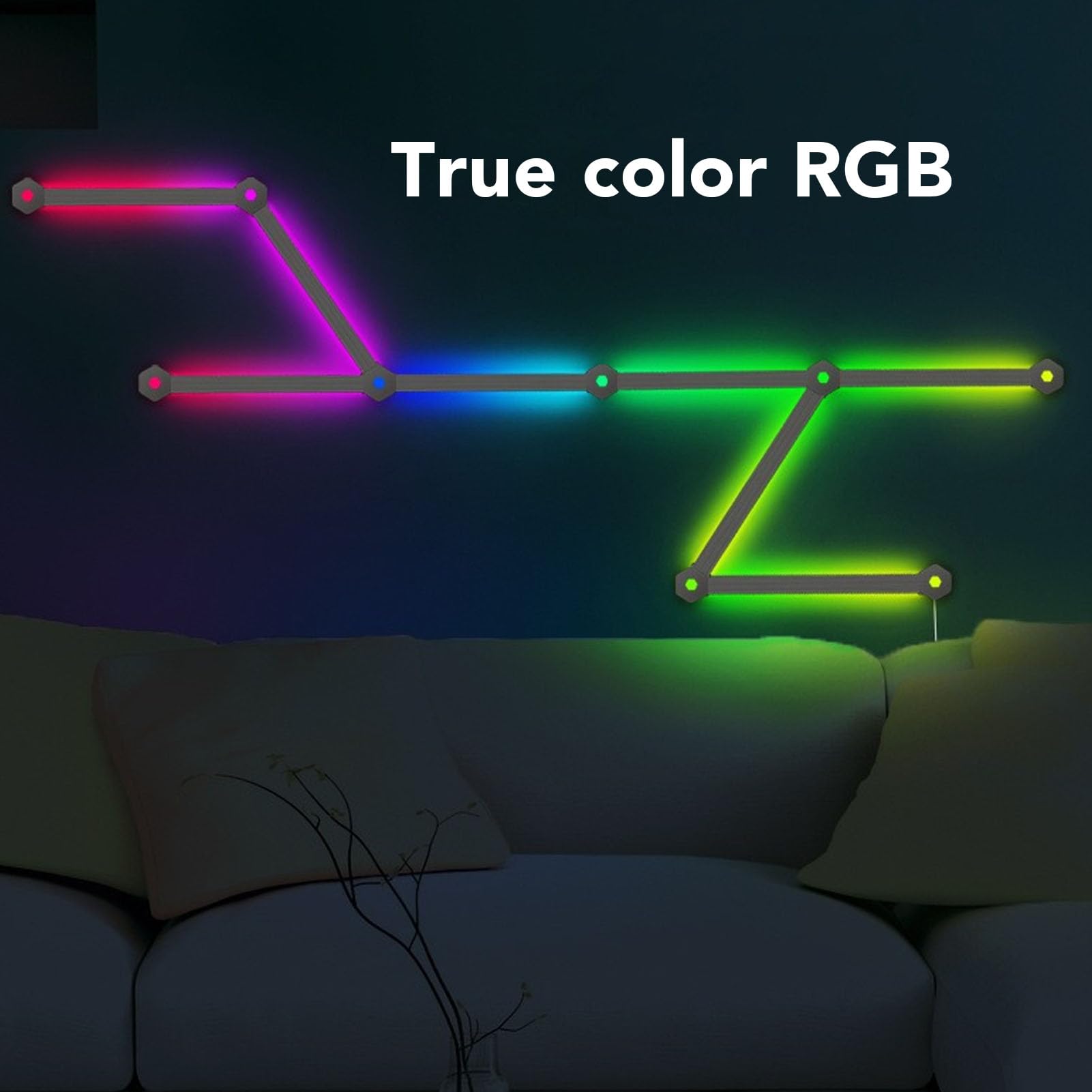 Inteligentna Listwa świetlna LED RGB na ścianę - Indywidualna Instalacja Dekoracja Atmosfery, Podświetlenie Telewizora Oświetlenie Otoczenia z aplikacją Tuya i Sterowanie
