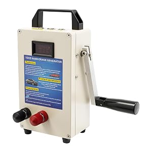 Hand Crank Generator Portable Power Station 150W 110V Manual Emergency Charger with Folding Handle and Battery Life Aluminum