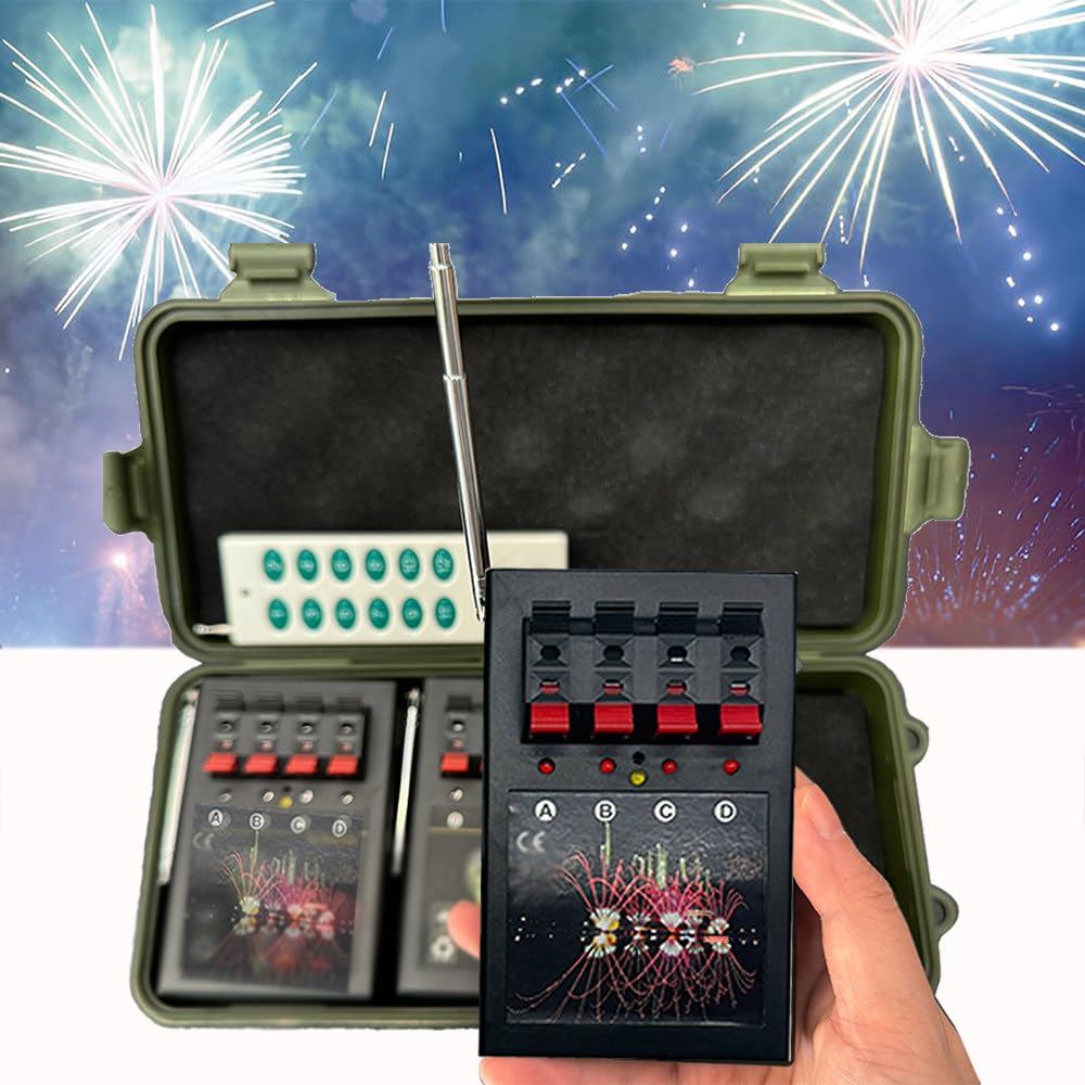 Sistema di sparo wireless per fuochi d'artificio – Sistema di accensione espandibile alimentato a batteria per matrimoni, feste e hotel, ecologico, comando a distanza per palcoscenico