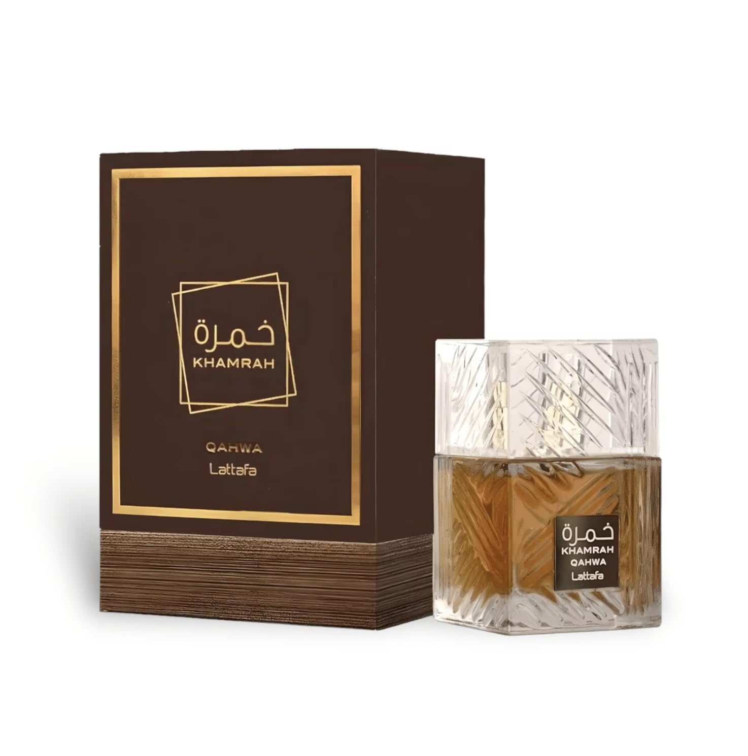 Profumo Khamrah Qahwa originale 100 ml, Eau da Perfum Unisex importato da Dubai con aromi piacevoli di lunga durata, include atomizzatore ricaricabile 5 ml, fragranza duratura (Qahwa)