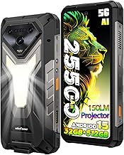 Ulefone Armor 34 PRO 5G AI Rugged Smartphone with Projector.25500mAh(66W),32GB+512GB Andriod 15 Phone,6.95 FHD+ IP68 Waterproof,64MP+50MP+50MP Camera,1100 LMS LED Light,Widevine L1,NFC,IR Blaster