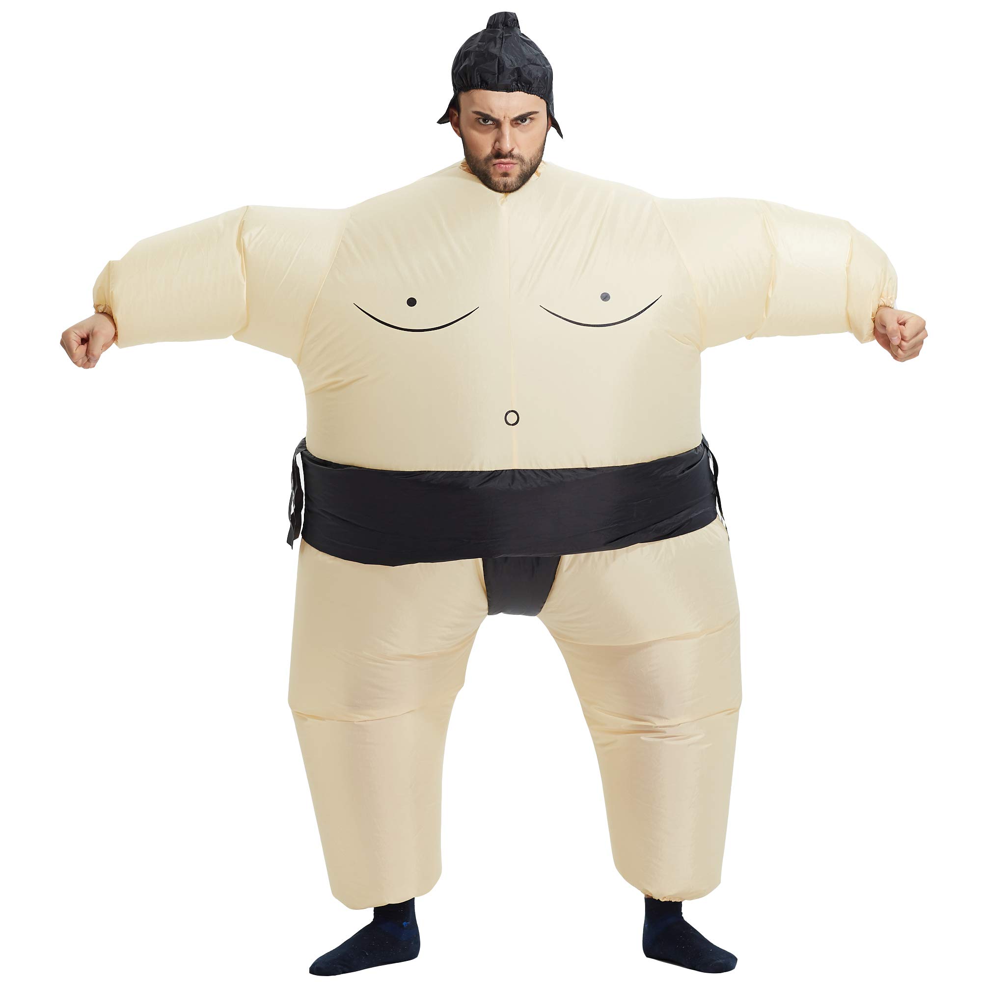 TOLOCO Inflatable Adults Sumo Wrestler Wrestling Suits Halloween Costume, One Size Fits Most