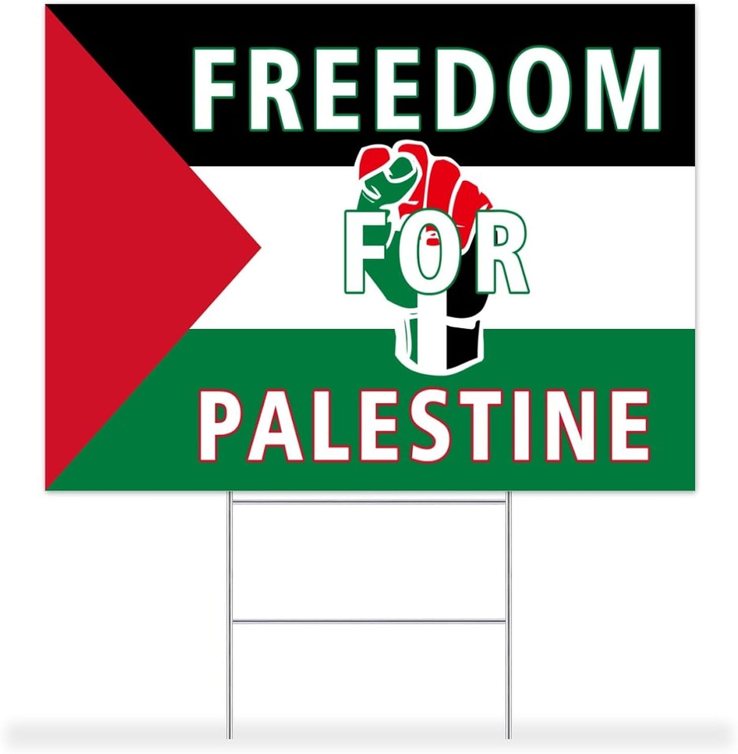 Freedom for Palestine Yard Signs 18"x 24" Palestine Plastic Lawn Sign Retro Blank Yard Signs with Stakes 2-Sided Print Heavy Duty Rust Israeli-Palestinian Peace Flag Indoor Ourdoor Sign