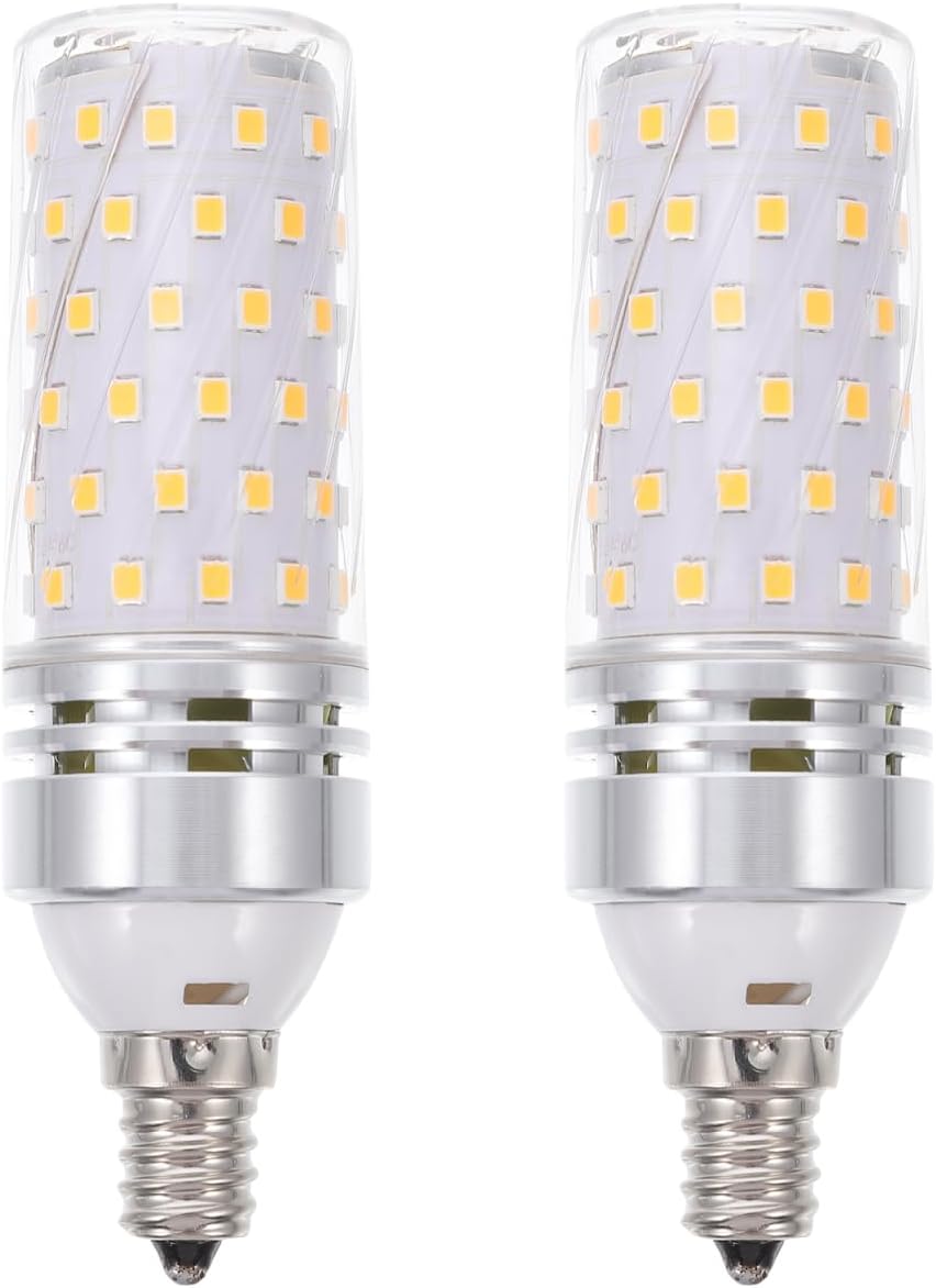 TEHAUX E12 LED Light Bulbs 16W (120 Watt Equivalent), 3000K Warm White Corn Cob LED Bulb, Super Bright Non-Dimmable Replacement Light for Ceiling Fan, Chandelier & Home Lighting (2 Pack)