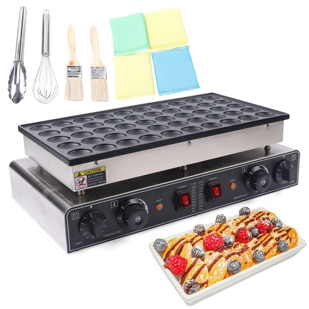 50 fori elettrico antiaderente per waffle mini frittelle elettrico olandese, 1700 W, antiaderente per uso commerciale a casa