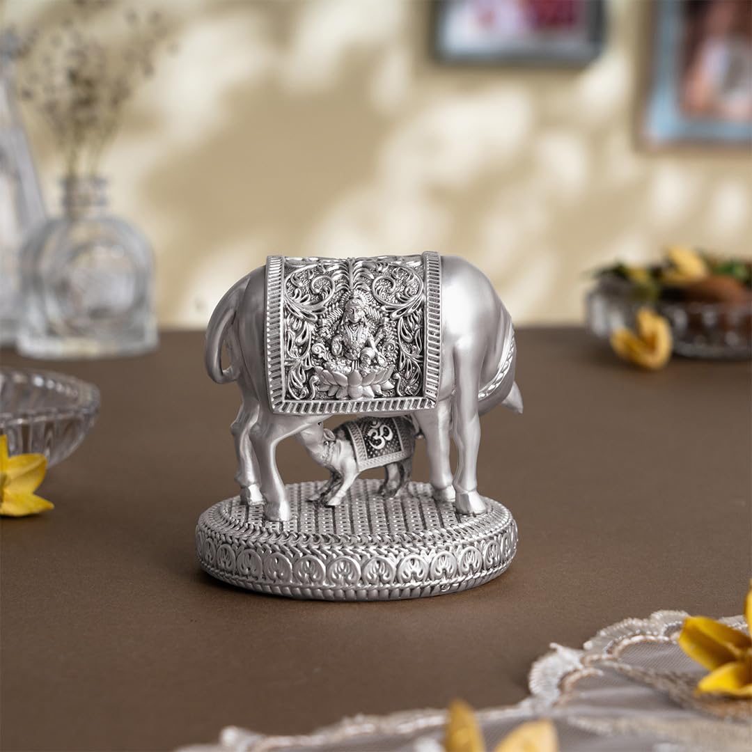 Silver Kamadhenu Cow Idol - Vastu Blessing -7