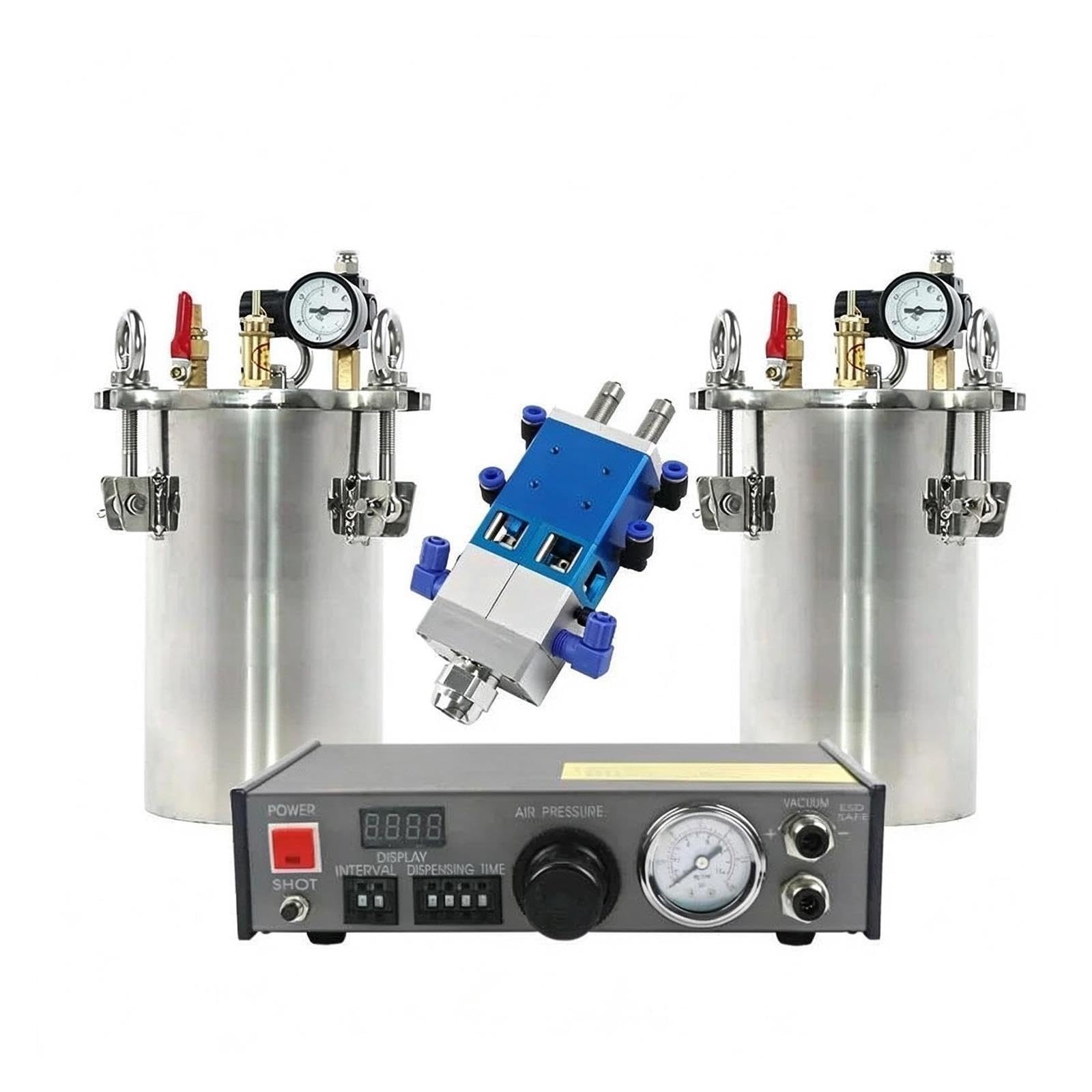 Serbatoio a pressione for l'erogazione di colla da Distributore automatico di colla con doppia valvola e serbatoio a pressione da 2 pezzi da 2 litri, dispenser di colla industriale a grande flusso