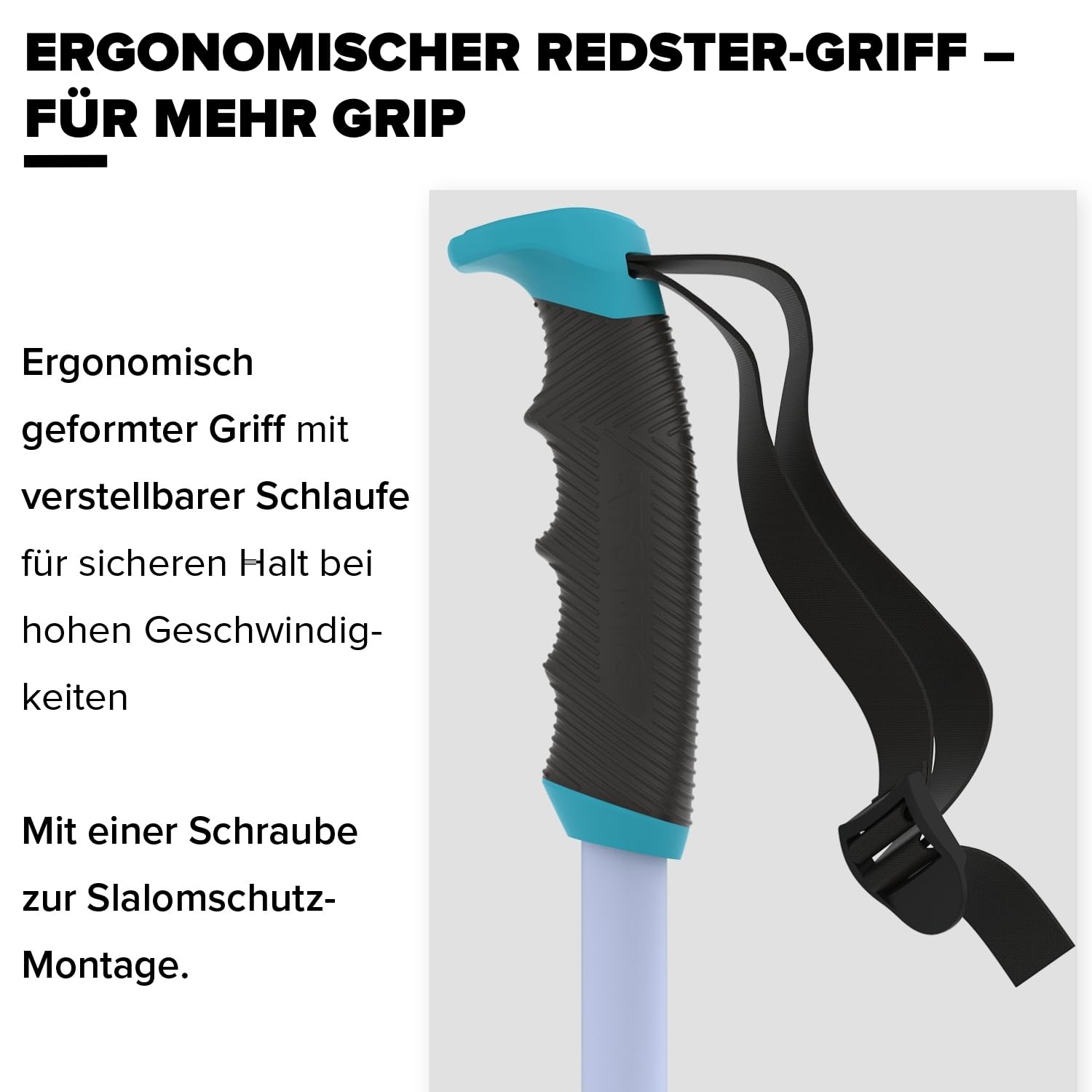Atomic REDSTER X Skistöcke I Ski-Stöcke mit ergonomischem Griff & 60 mm Pistenteller I Robuste Ski-Poles aus hochwertigem Aluminium I Skistock mit Verstellbarer Schlaufe