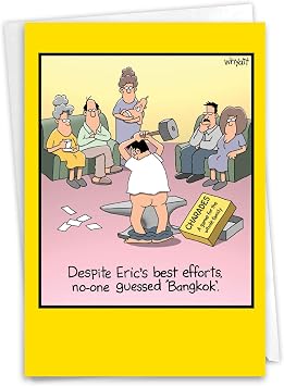NobleWorks Sassy Birthday Cards for Men Adult Cartoon Bangkok Humor 8394